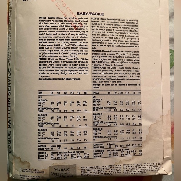 Anne Klein II pattern - Picture 2 of 3